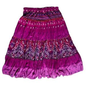 SALE BFA Classics tiered magenta/purple cotton skirt Sz XL